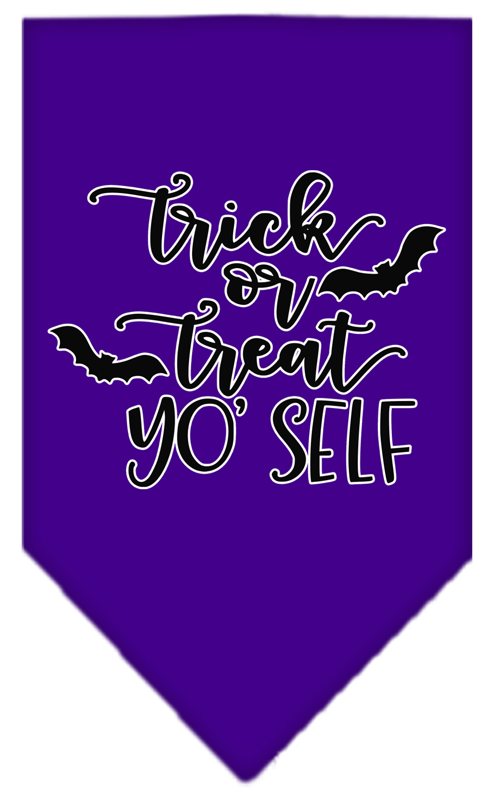 Trick or Treat Yo' Self Screen Print Bandana Purple Large